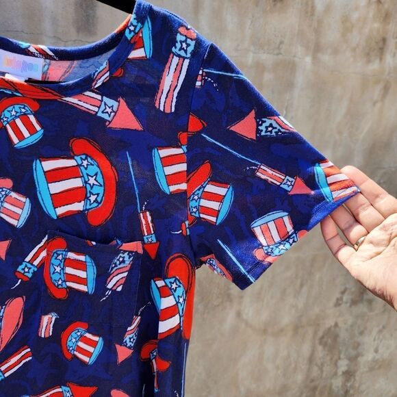 Lularoe Patriotic Stars And Stripes Carly - Picture 4 of 4